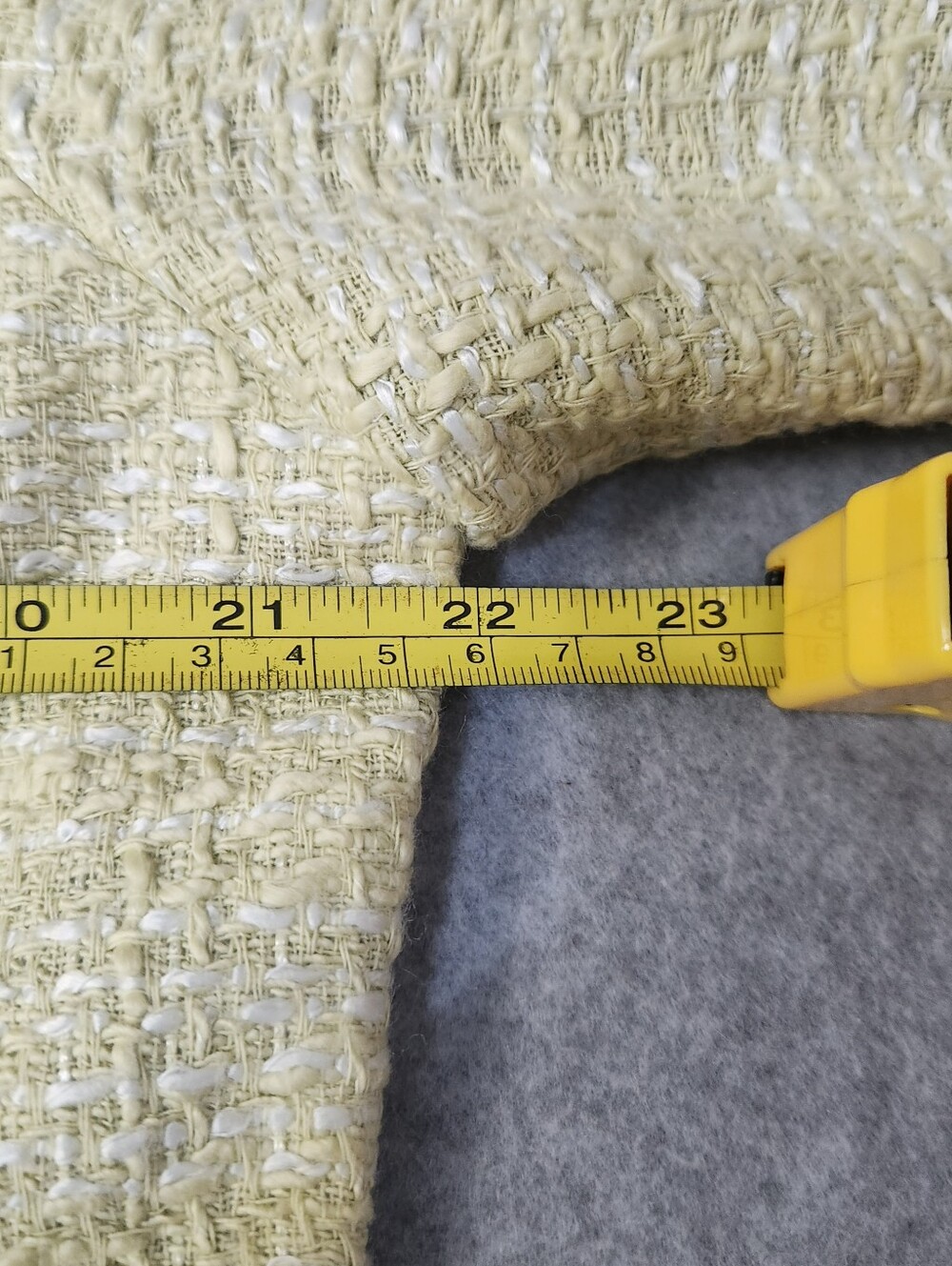 Sigrid Olsen Women's Light Yellow Tweed Coat with Silk Floral Lining Size 14 - Picture 8 of 11